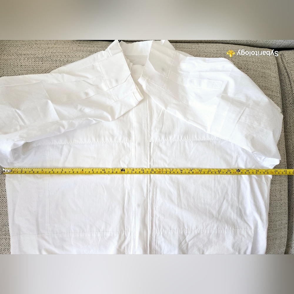 NWT NIKE × EVERY STITCH CONSIDERED Unisex White Cropped Shirt Jacket Size: XL - Picture 15 of 16